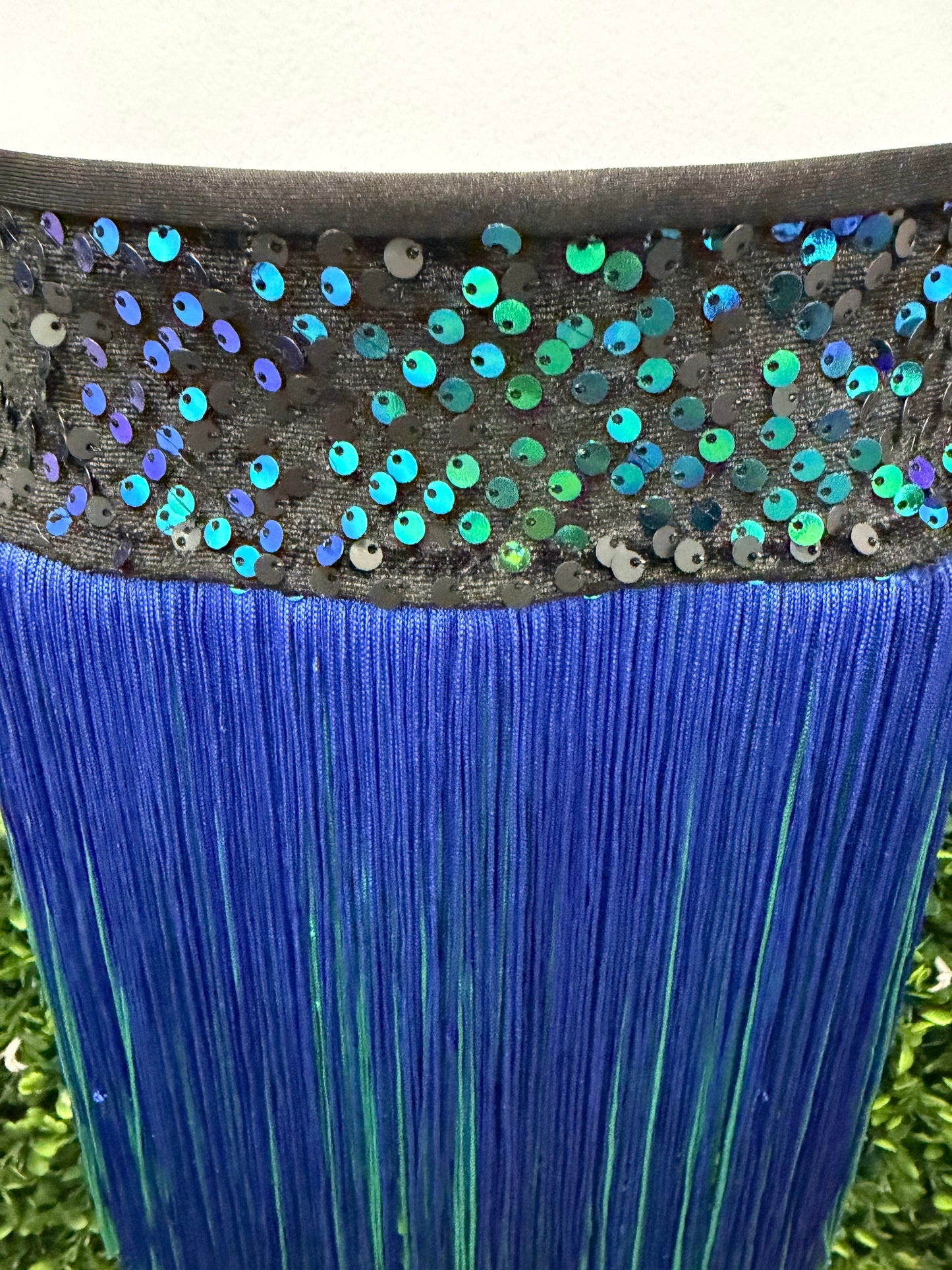 Child Medium Blue and Green Sequin Fringe Costume