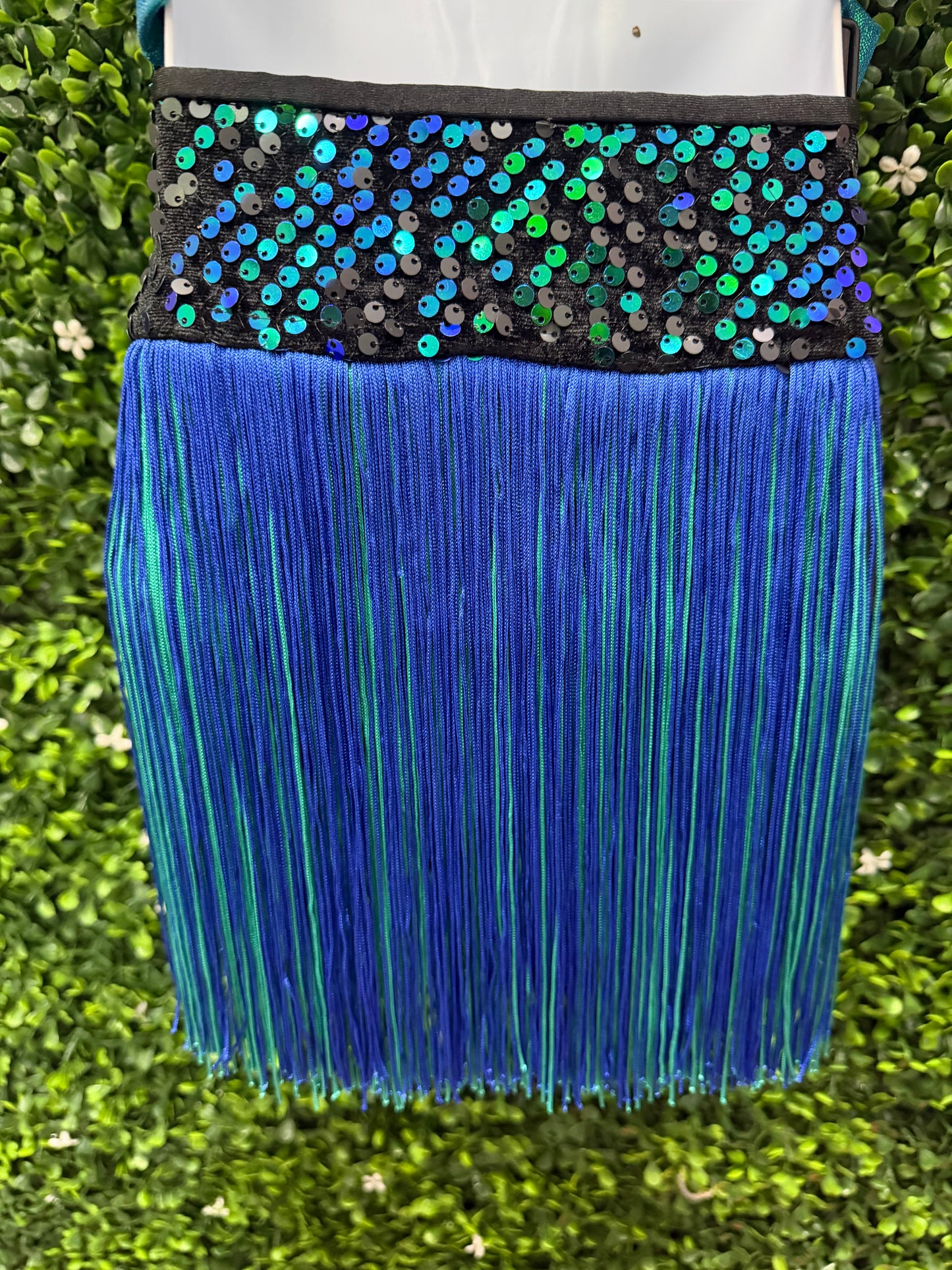 Child Medium Blue and Green Sequin Fringe Costume