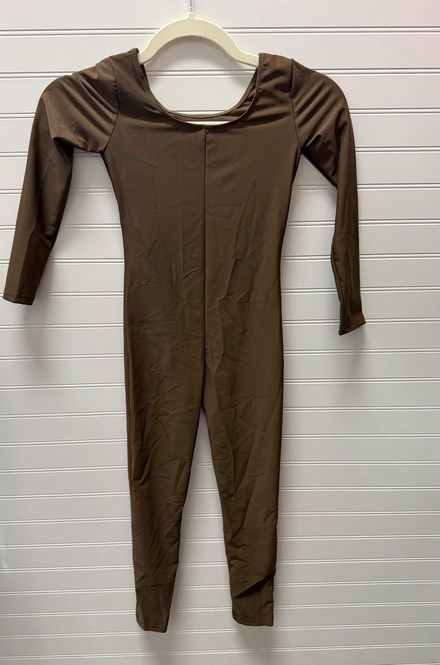 Child Medium Brown Long-Sleeve Dance Costume Unitard