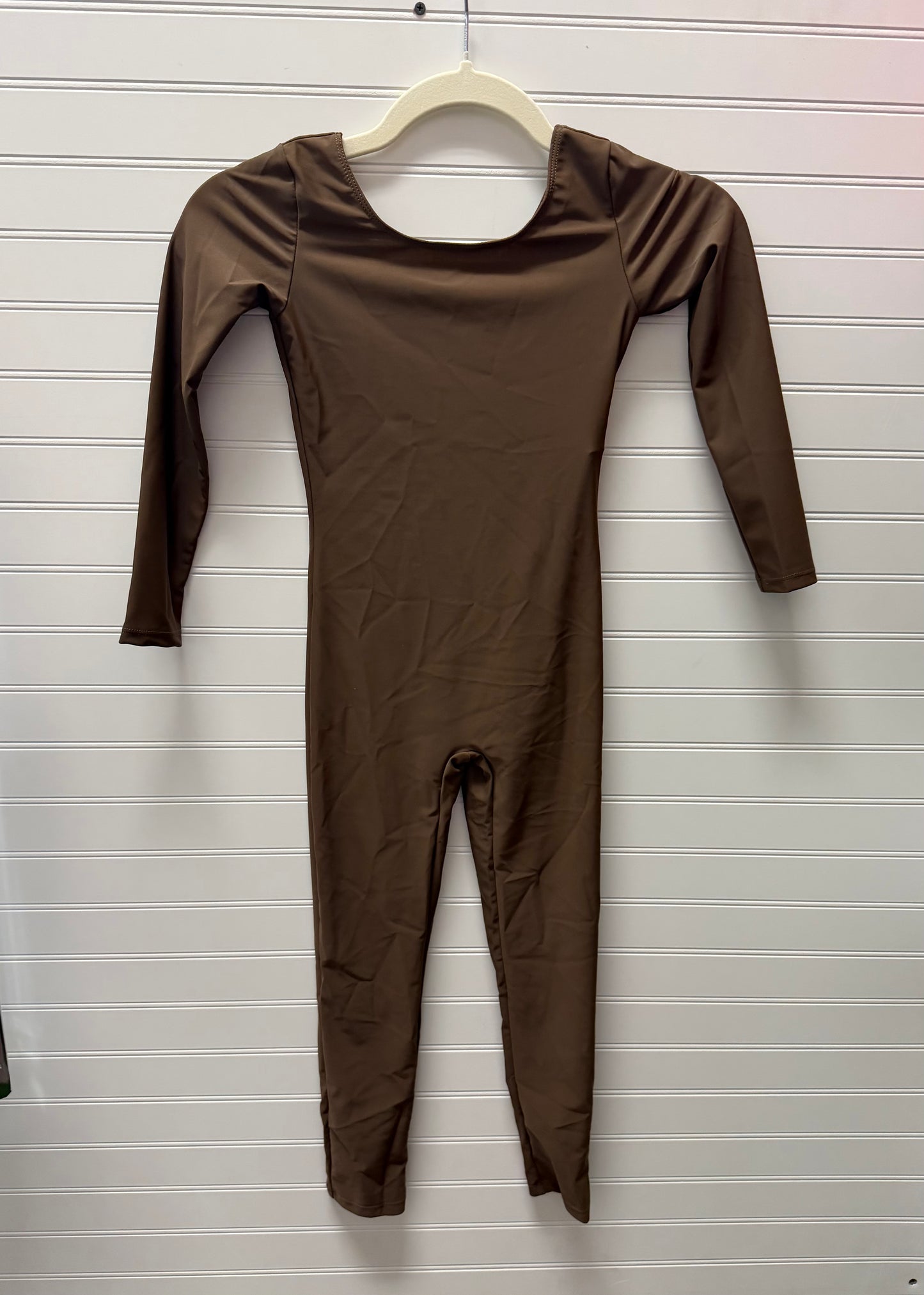 Child Medium Brown Long-Sleeve Dance Costume Unitard