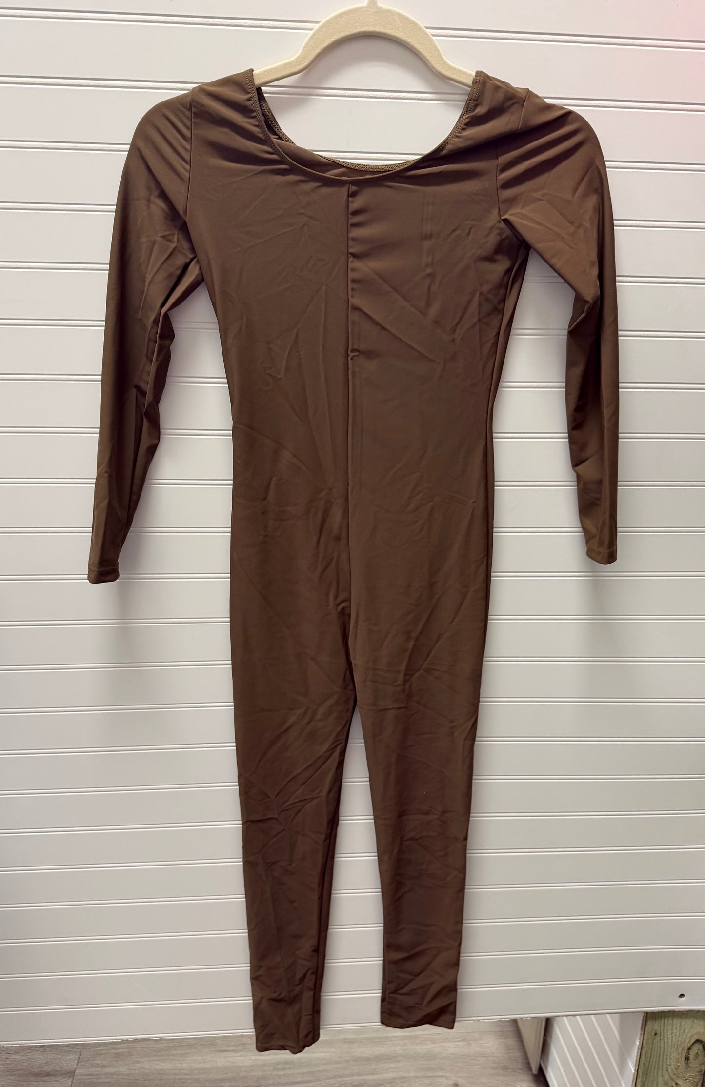 Child X-Large Brown Long-Sleeve Dance Costume Unitard
