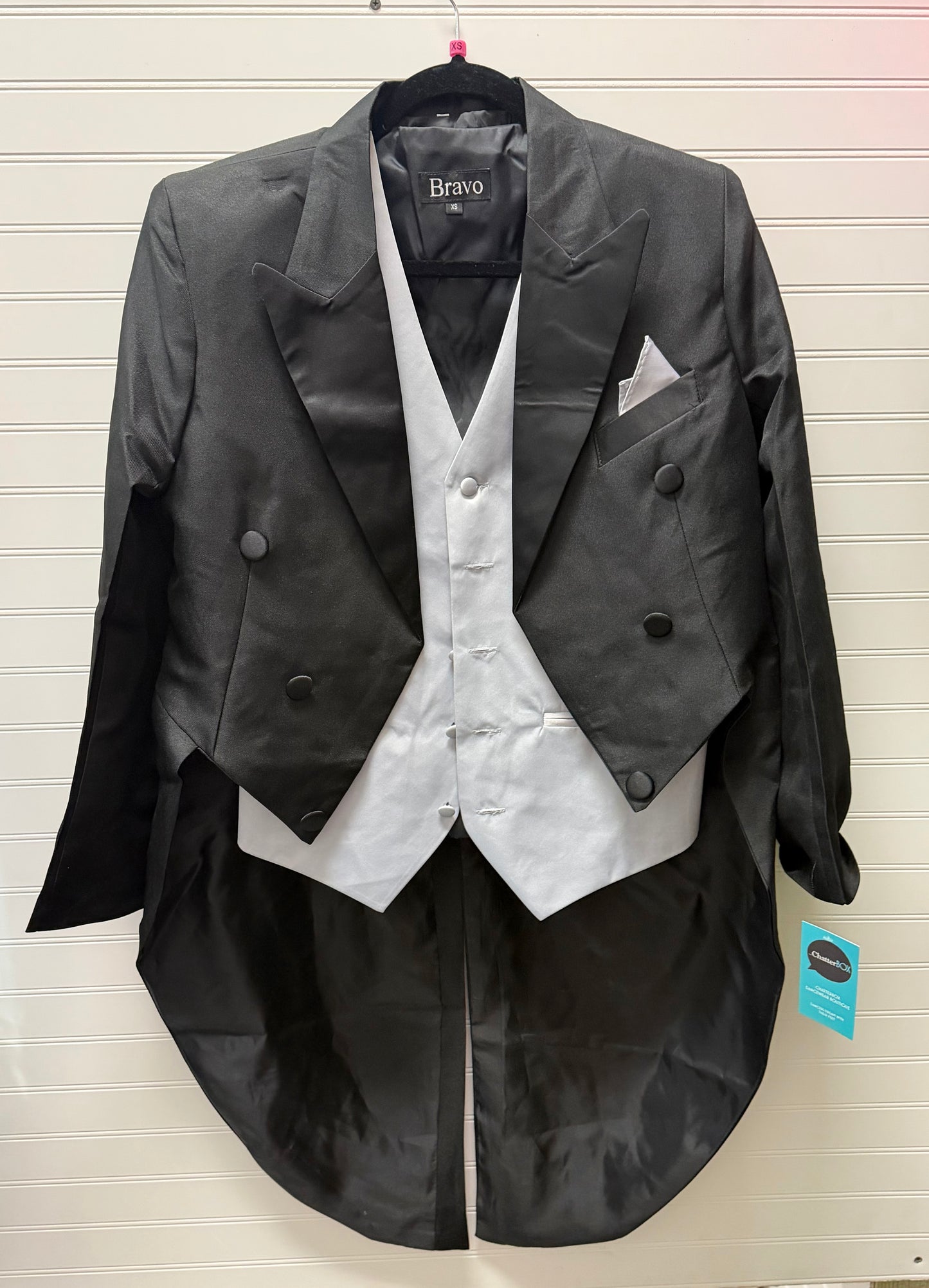 Adult X-Small 4 Piece Black and Silver Suit